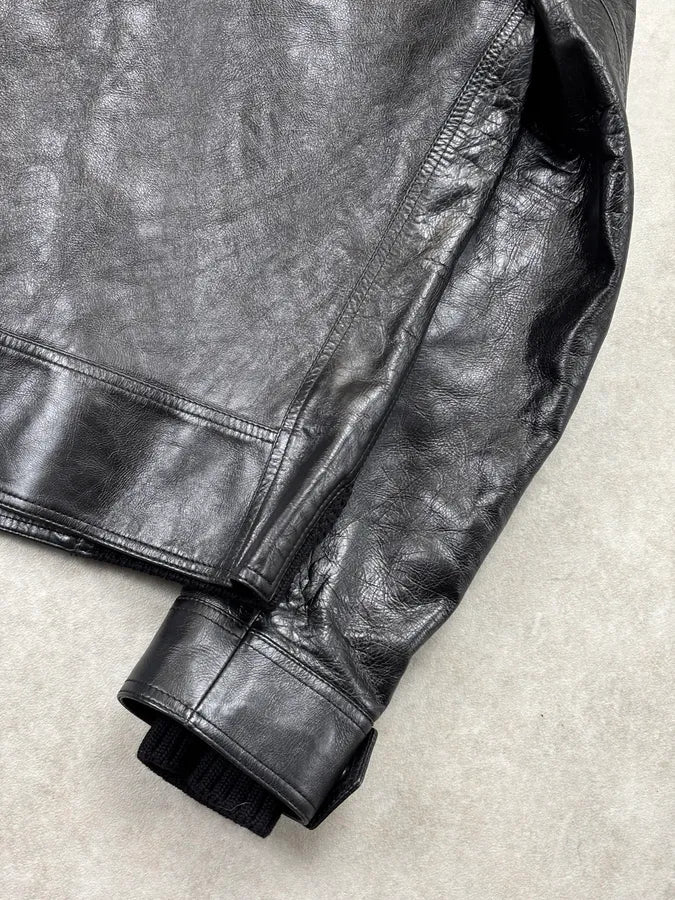 AW2017 Saint Laurent Black Leather Moto Leather Jacket YSRwdIQ 8