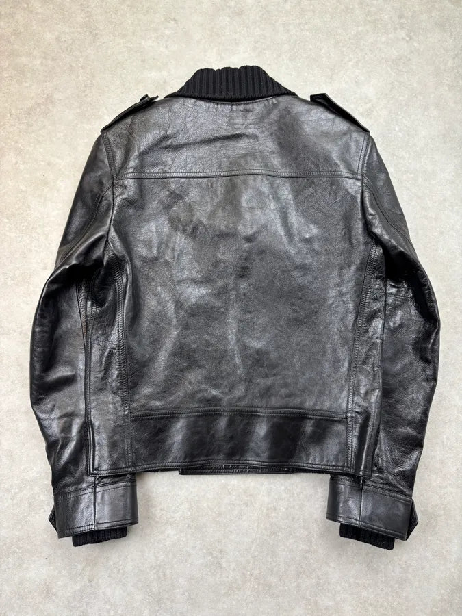AW2017 Saint Laurent Black Leather Moto Leather Jacket YSRwdIQ 5