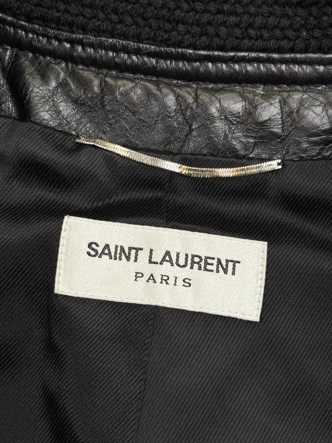 AW2017 Saint Laurent Black Leather Moto Leather Jacket YSRwdIQ 9