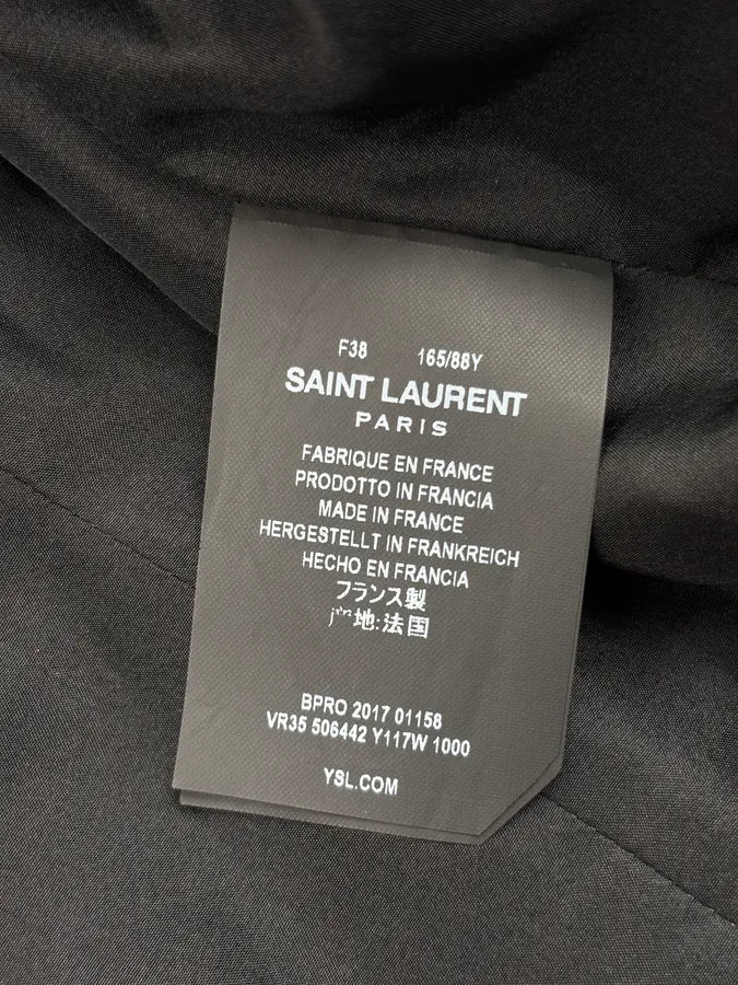 SS2017 Saint Laurent Black Hand-Embellished Fitted Blazer Jacket yYVoniK 11
