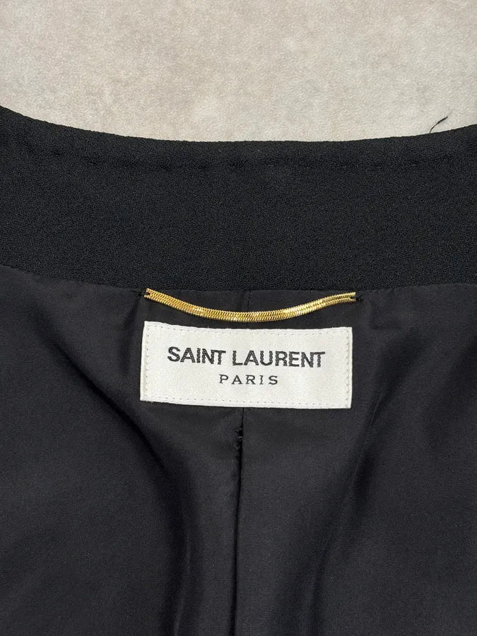 SS2017 Saint Laurent Black Hand-Embellished Fitted Blazer Jacket yYVoniK 10