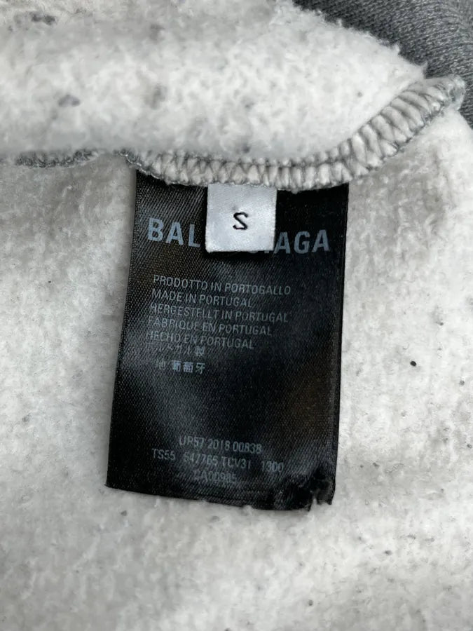 AW2018 Balenciaga BB Crest Grey Hoodie qjEwkvT 8