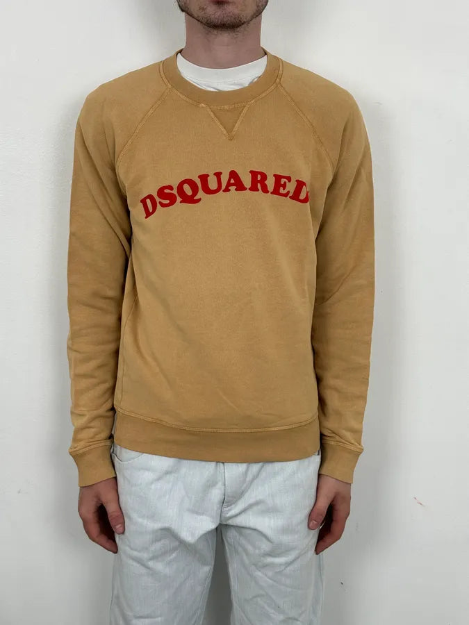 AW2018 Dsquared2 Beige Red Writing Crewneck Sweater  wNgdeef 1
