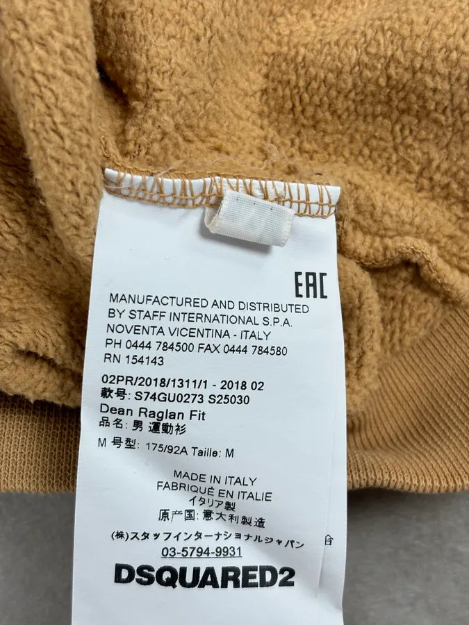 AW2018 Dsquared2 Beige Red Writing Crewneck Sweater  wNgdeef 8