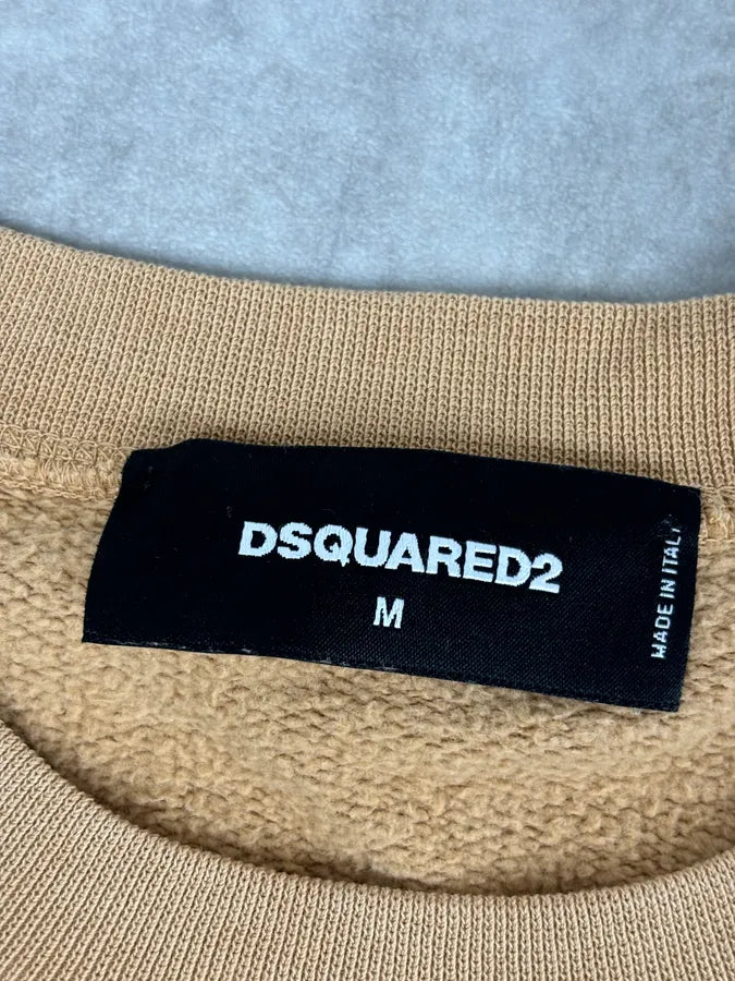 AW2018 Dsquared2 Beige Red Writing Crewneck Sweater  wNgdeef 7