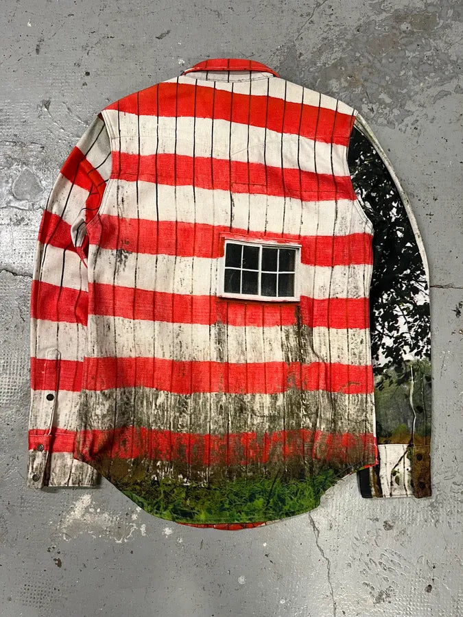 2018 Raf Simons for Calvin Klein USA Flag Est 1978 Shirt QDSFgOH 3