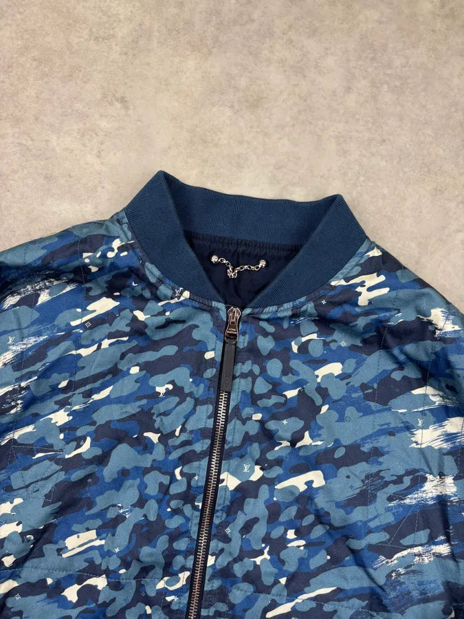 SS2016 Louis Vuitton Blue Voyage Camo Jacket yPtrKMY 5
