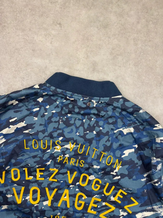 SS2016 Louis Vuitton Blue Voyage Camo Jacket yPtrKMY 6