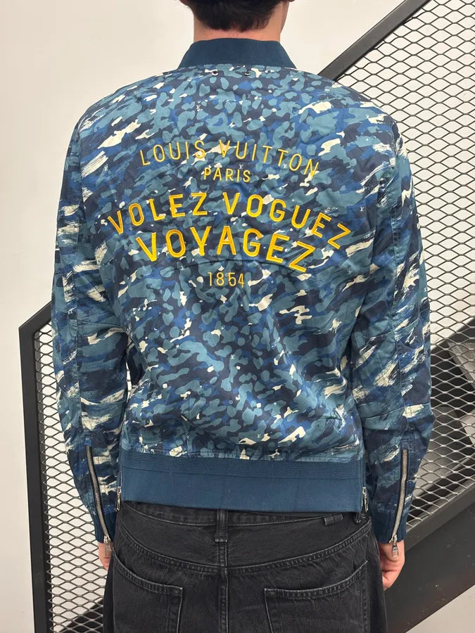 SS2016 Louis Vuitton Blue Voyage Camo Jacket yPtrKMY 4