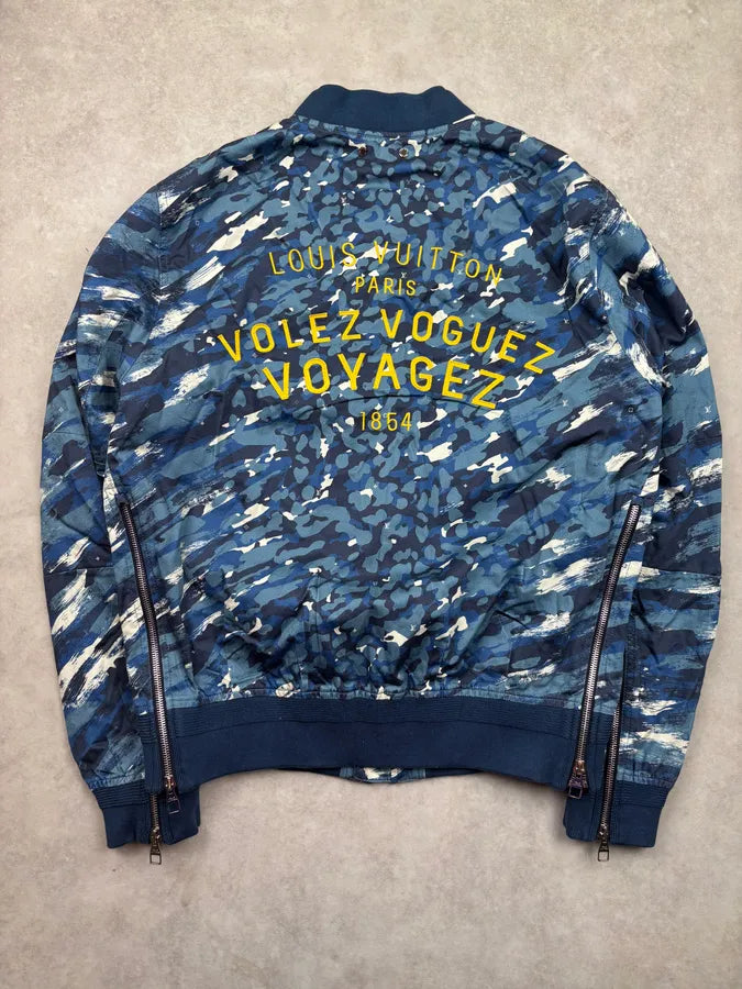 SS2016 Louis Vuitton Blue Voyage Camo Jacket yPtrKMY 1