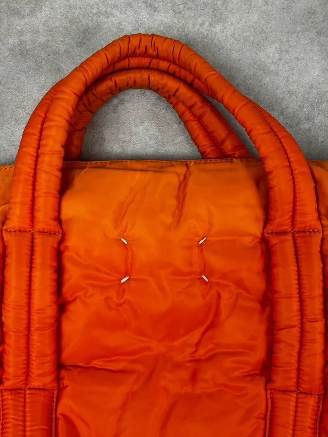 AW2019 Maison Margiela Orange Nylon Quilted Tote Bag iKdFnbj 6
