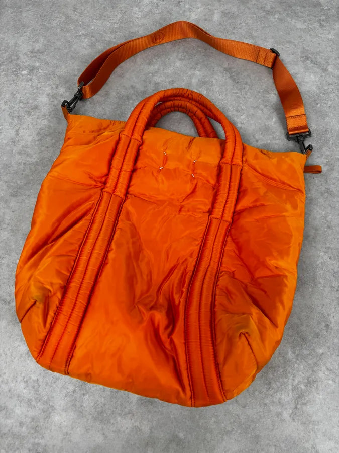 AW2019 Maison Margiela Orange Nylon Quilted Tote Bag iKdFnbj 4