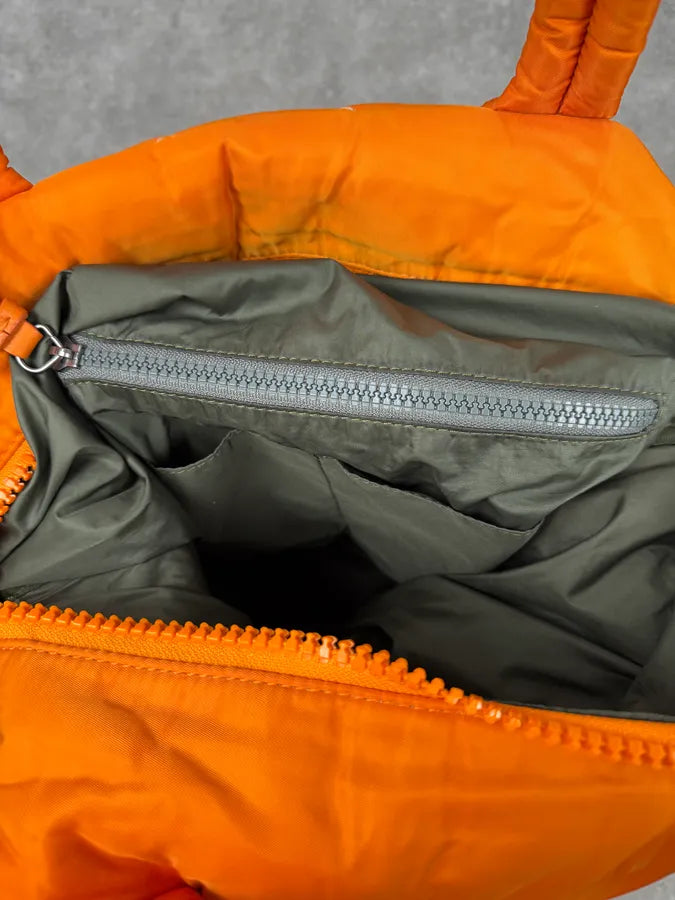 AW2019 Maison Margiela Orange Nylon Quilted Tote Bag iKdFnbj 10