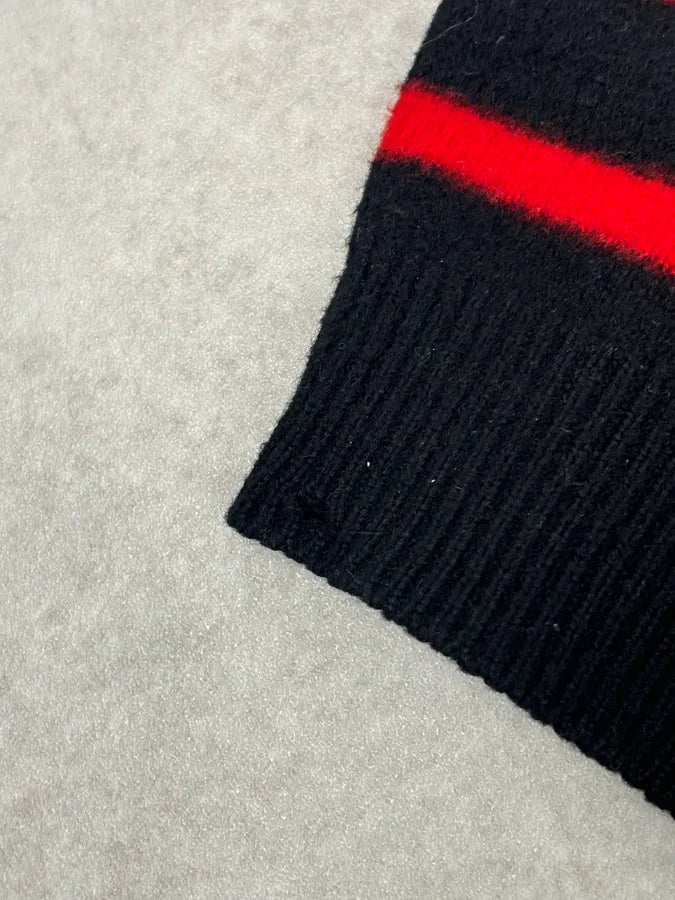 AW2019 Saint Laurent Black & Red Striped Wool Sweater DlVPCES 8
