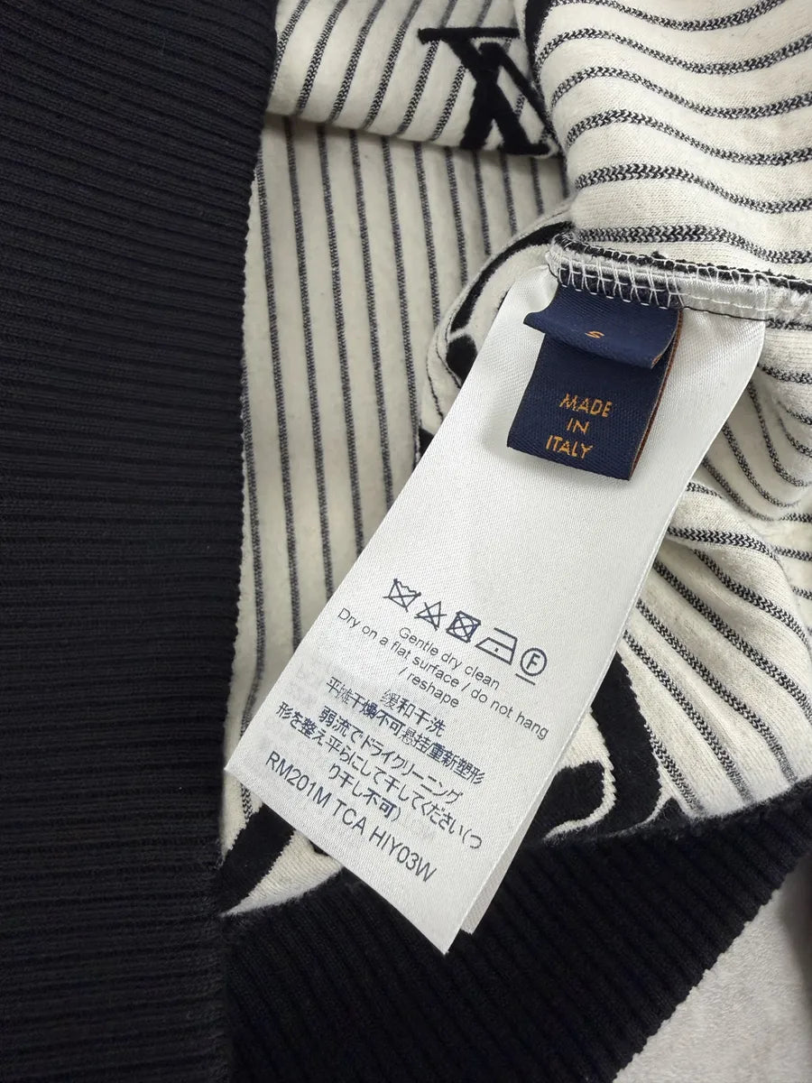 2020 Louis Vuitton Cable 3D Jail Logo Black & White Sweater KKKQQre 8