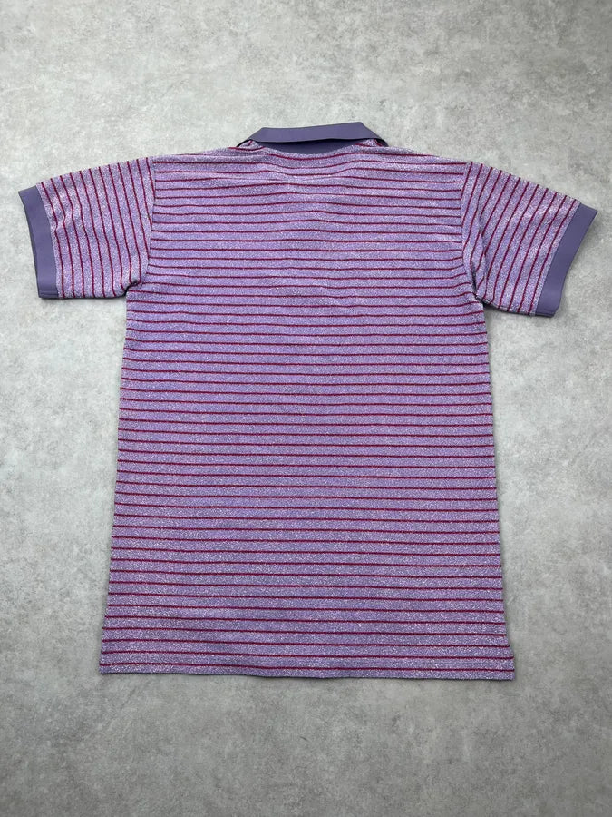 SS2020 Maison Margiela Purple Sequin Striped Polo Dress echHPEJ 4