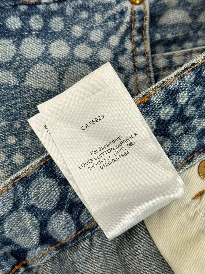 SS2023 Louis Vuitton X Yayoi Kusama Blue Abstract Denim Jeans bGJVgDH 14