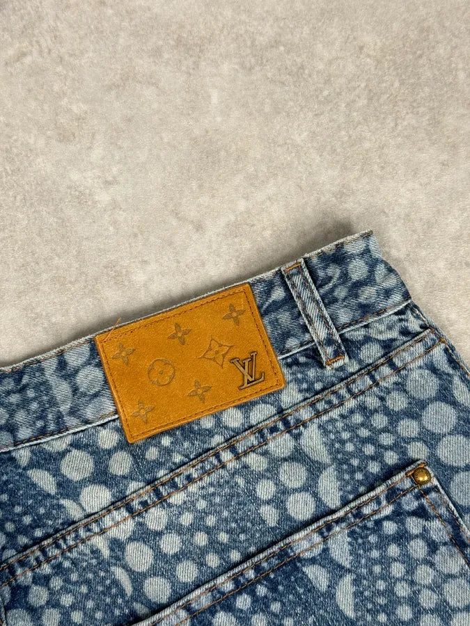 SS2023 Louis Vuitton X Yayoi Kusama Blue Abstract Denim Jeans bGJVgDH 8