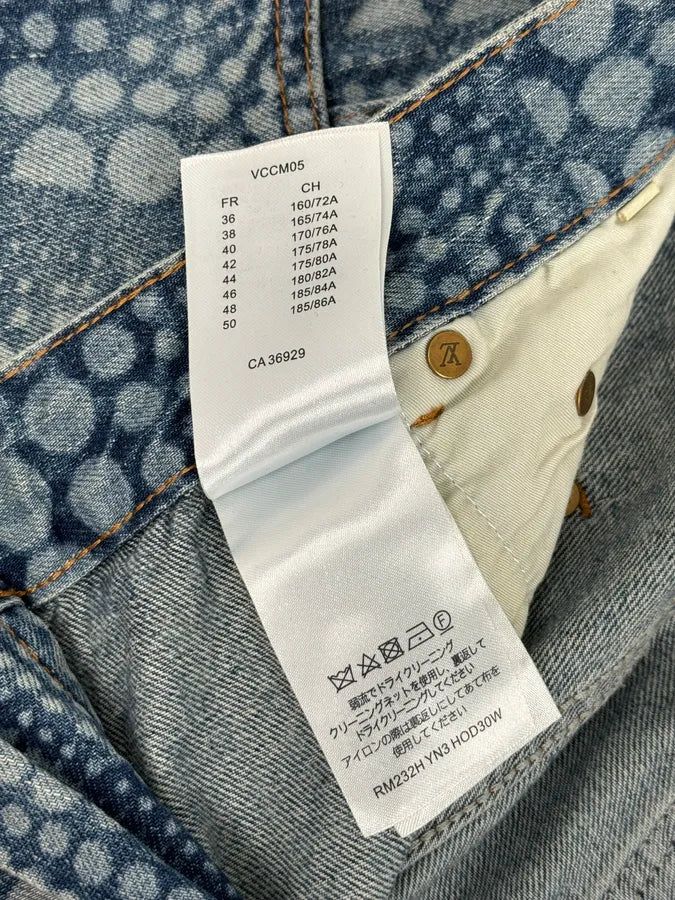 SS2023 Louis Vuitton X Yayoi Kusama Blue Abstract Denim Jeans bGJVgDH 13