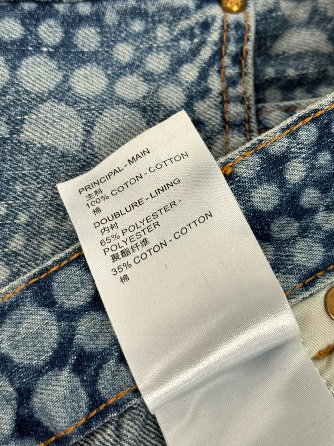 SS2023 Louis Vuitton X Yayoi Kusama Blue Abstract Denim Jeans bGJVgDH 12