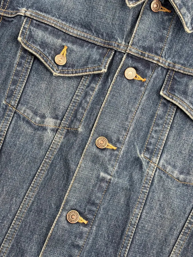 AW2022 Celine Blue Eyelet Denim Jacket huvGkQN 7