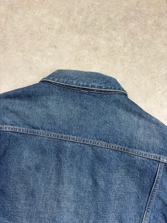 AW2022 Celine Blue Eyelet Denim Jacket huvGkQN 5