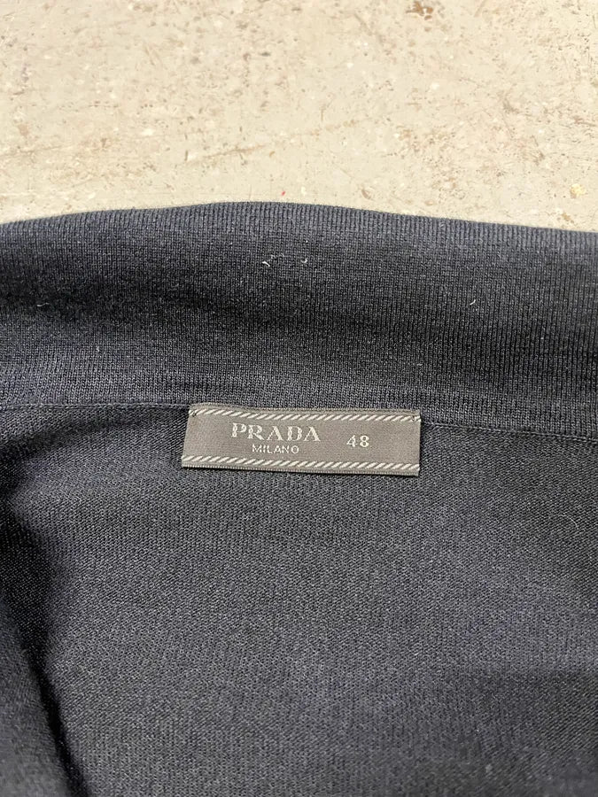 2024 Prada Silk Navy Longsleeves Polo (M) eDadUPt 6