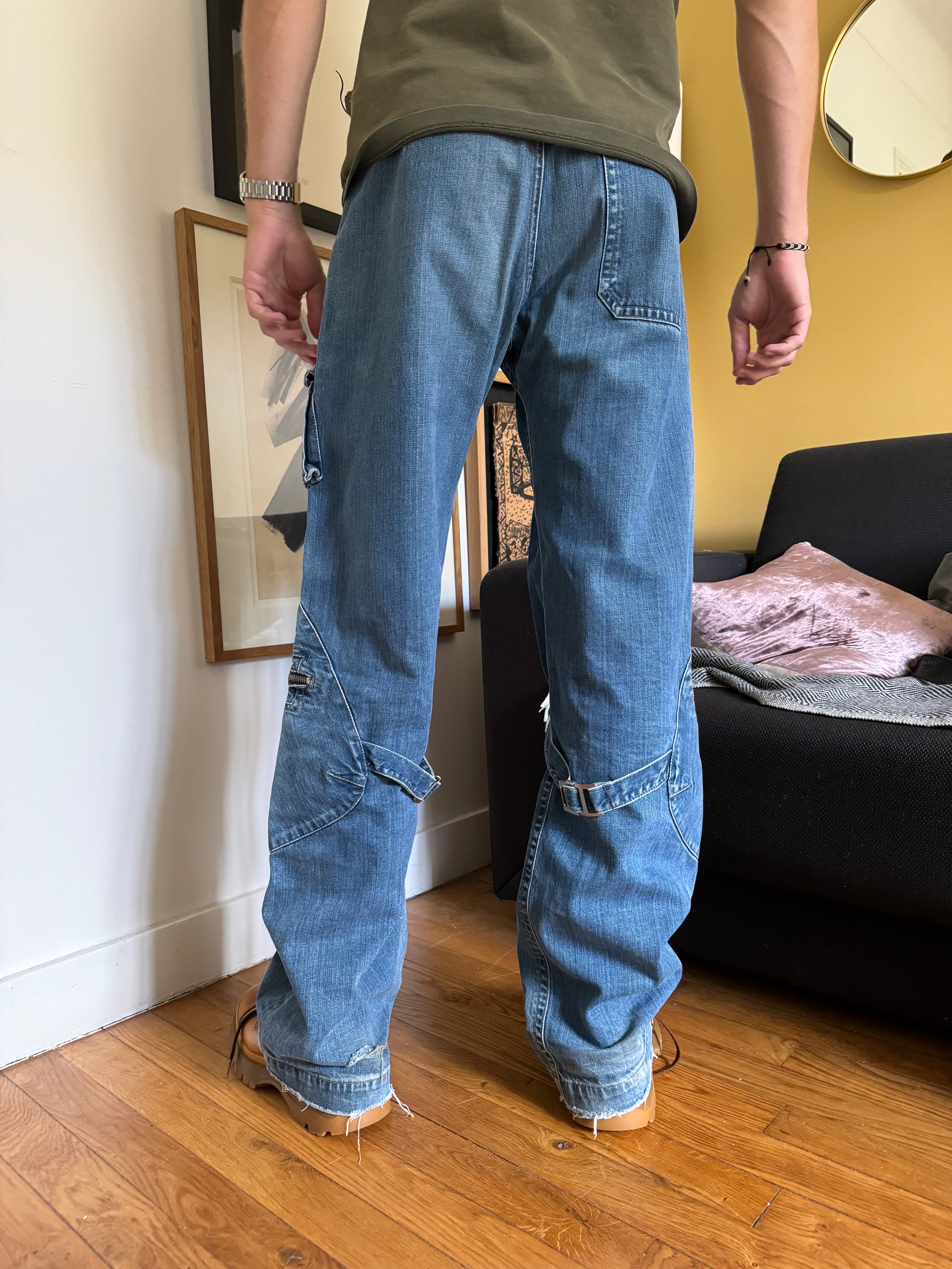 2000s Armani Bondage Cargo Denim Jeans