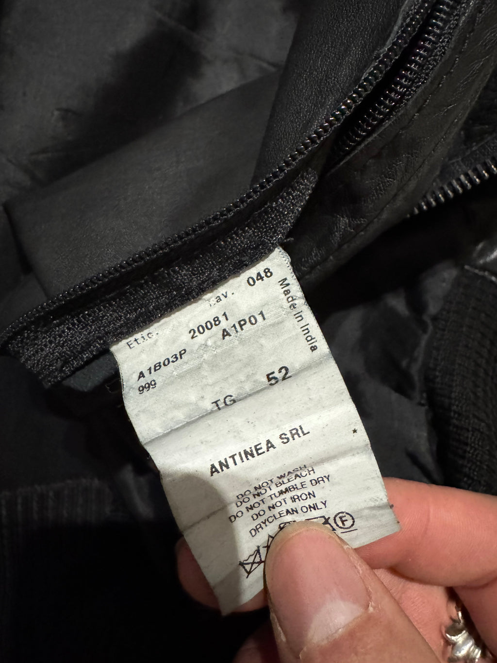 SS2008 Emporio Armani Hooded Faded Leather Black Jacket
