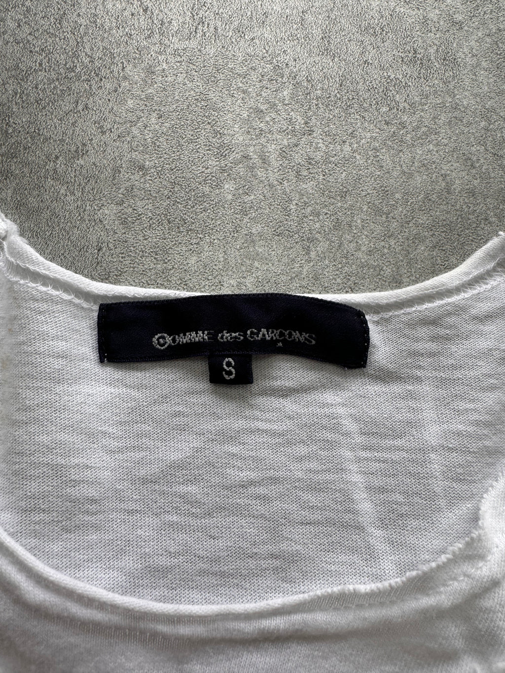 Comme Des Garçons White Floral Tricot Tee