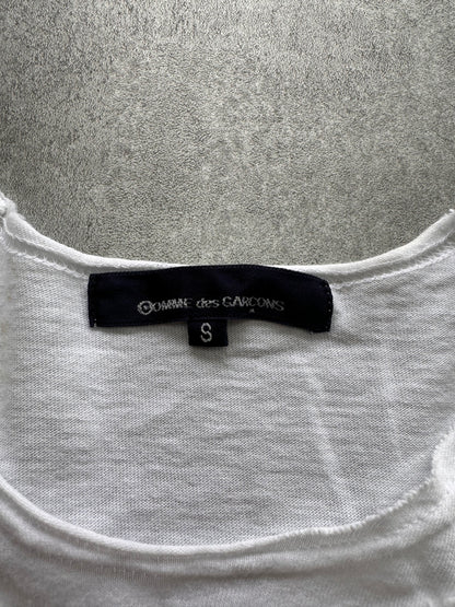 Comme Des Garçons White Floral Tricot Tee (XXS)