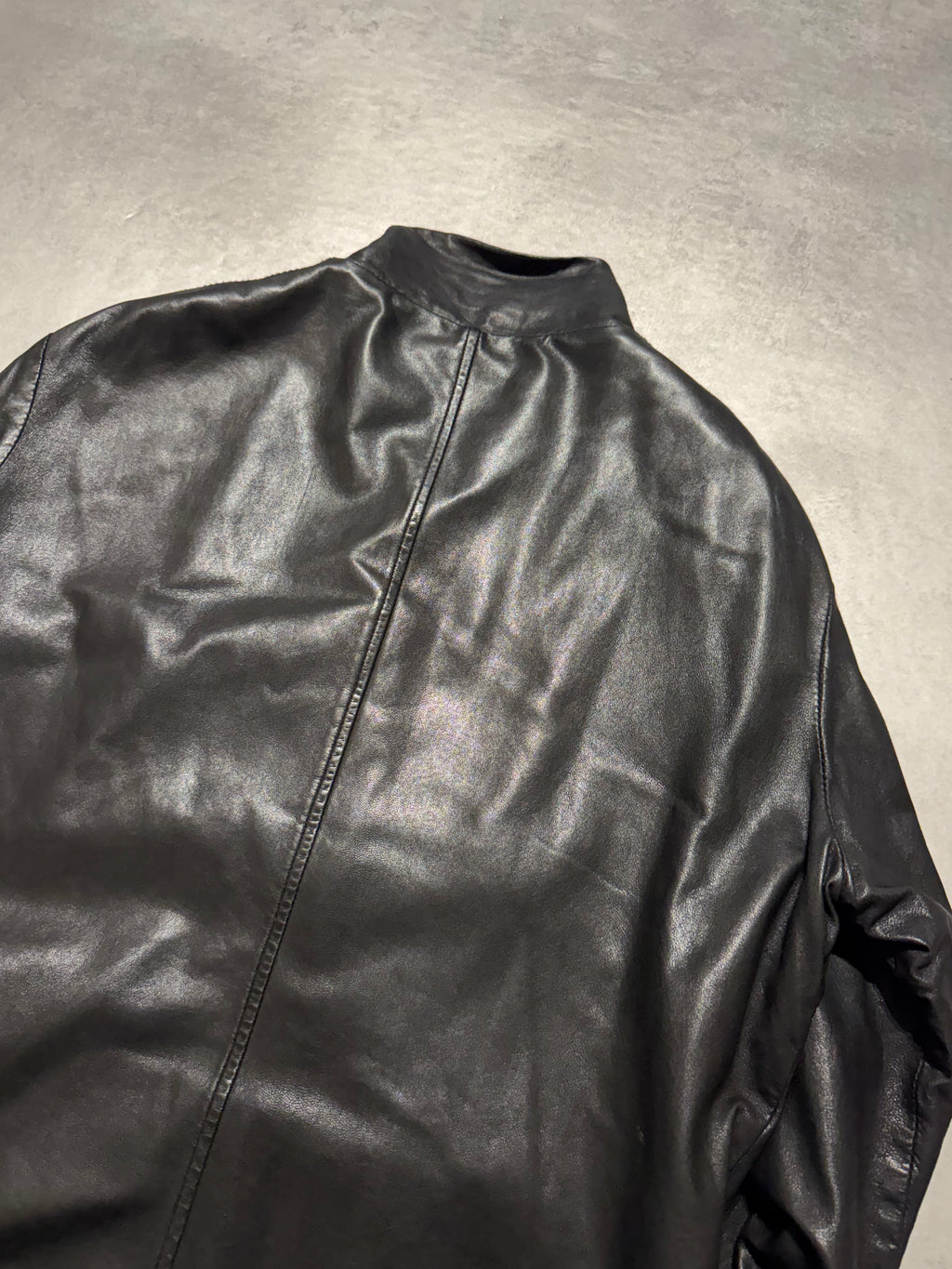 2010s Giorgio Brato Avant-Garde Black Leather Bomber Jacket