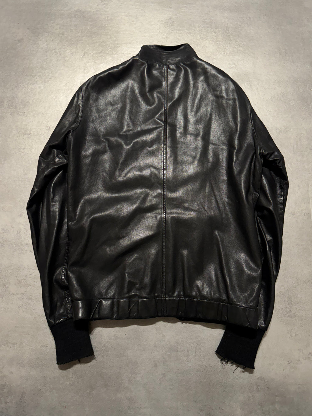 2010s Giorgio Brato Avant-Garde Black Leather Bomber Jacket