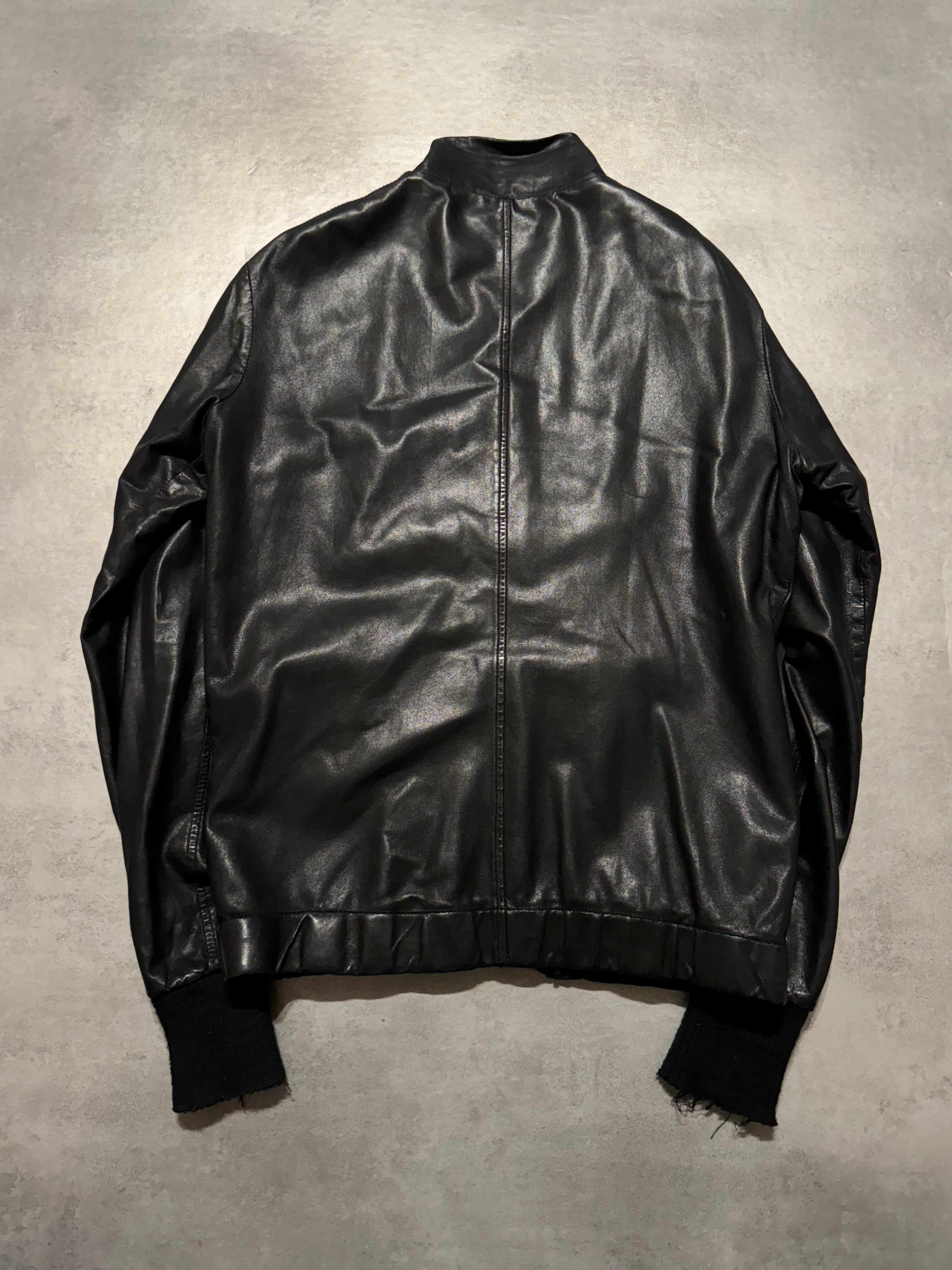 2010s Giorgio Brato Avant-Garde Black Leather Bomber Jacket