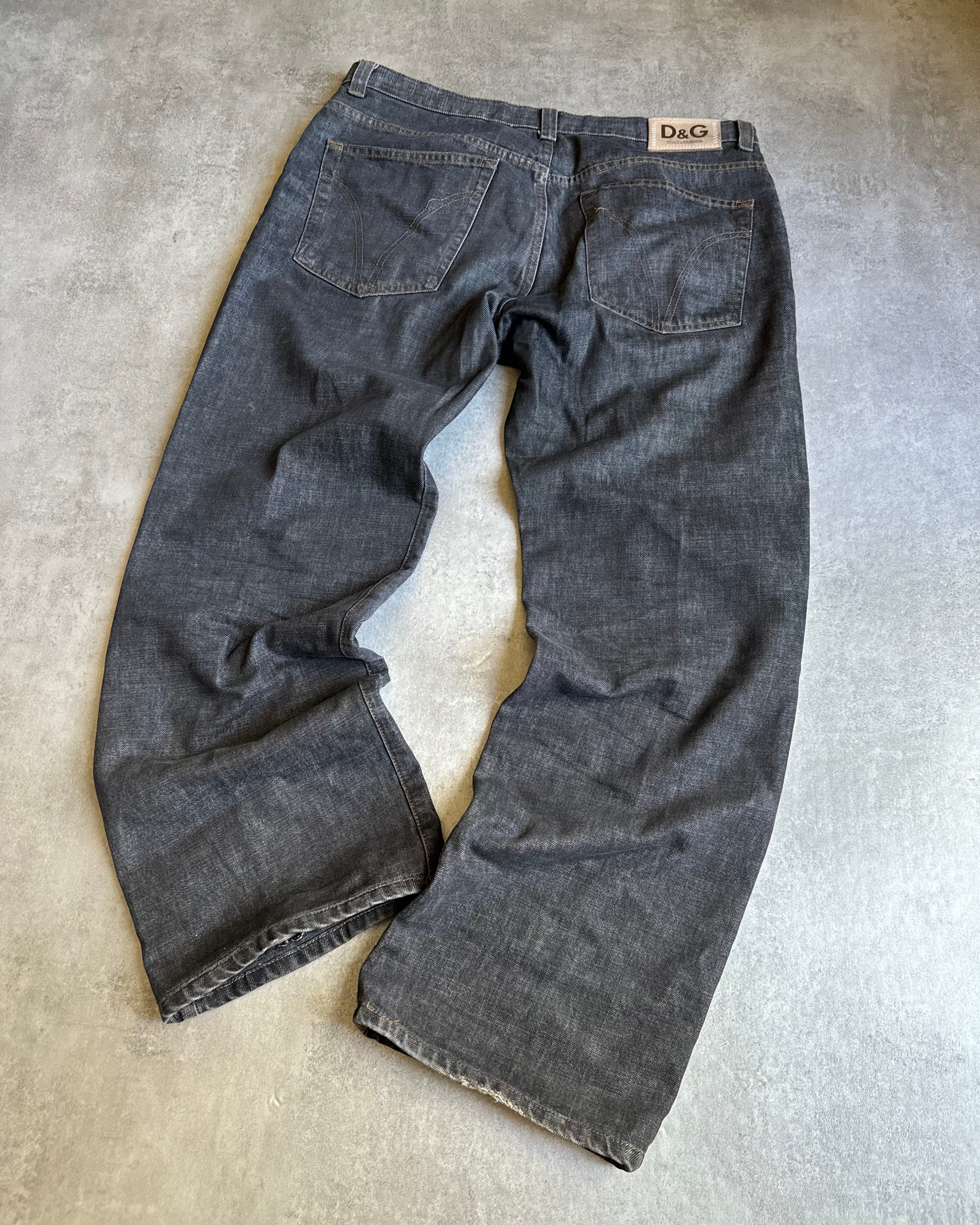 AW2003 Dolce & Gabbana Grey Straight Relaxed Denim Jeans (XL) - 2