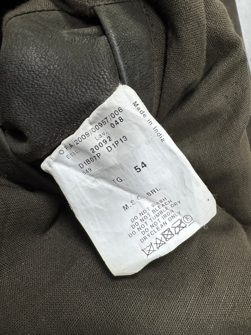 AW2009 Emporio Armani Brown Leather Wool Embelishments Jacket