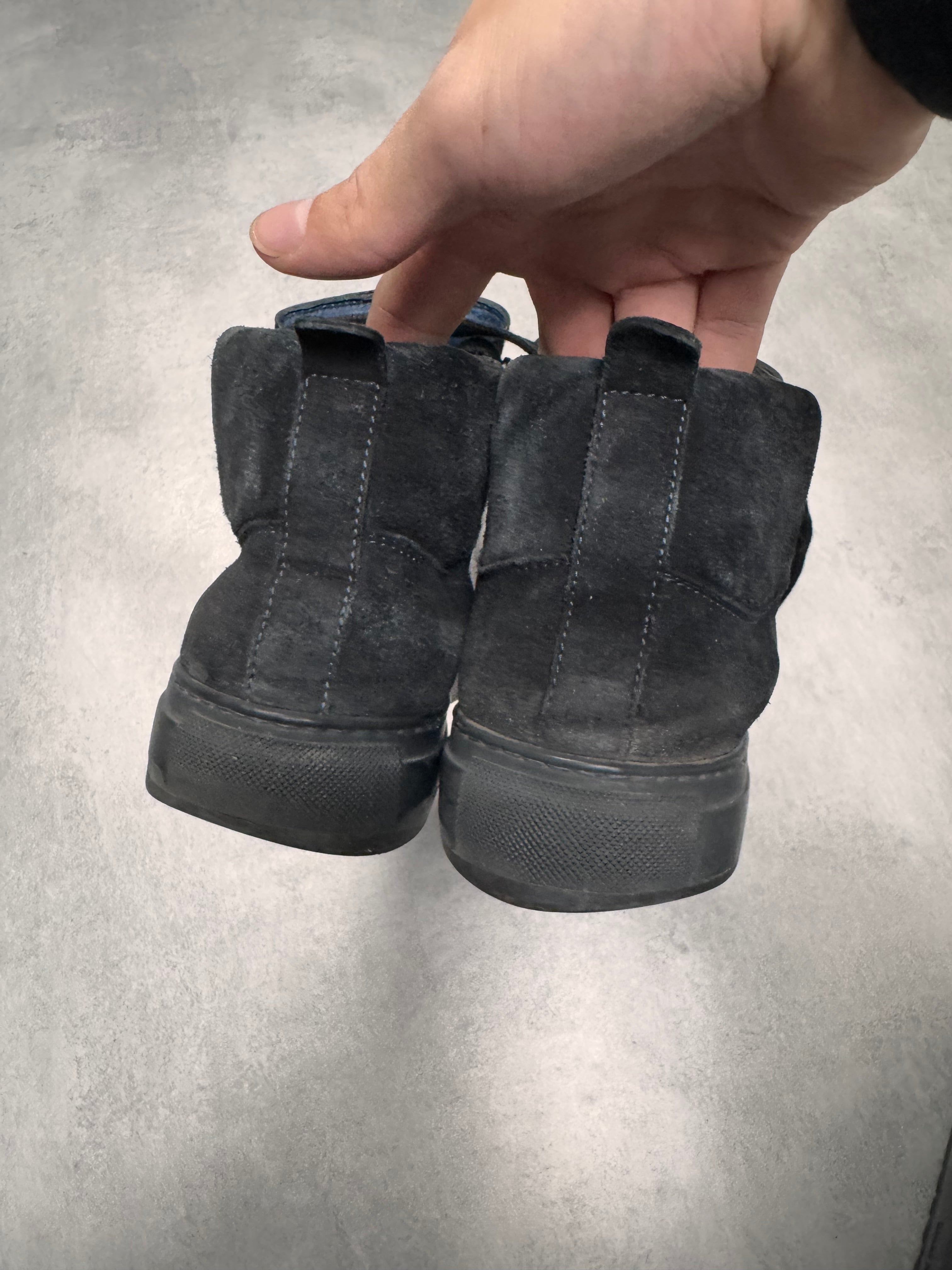 Balenciaga Arena High Hybrid Varnished Double Black Suede Leather Sneakers