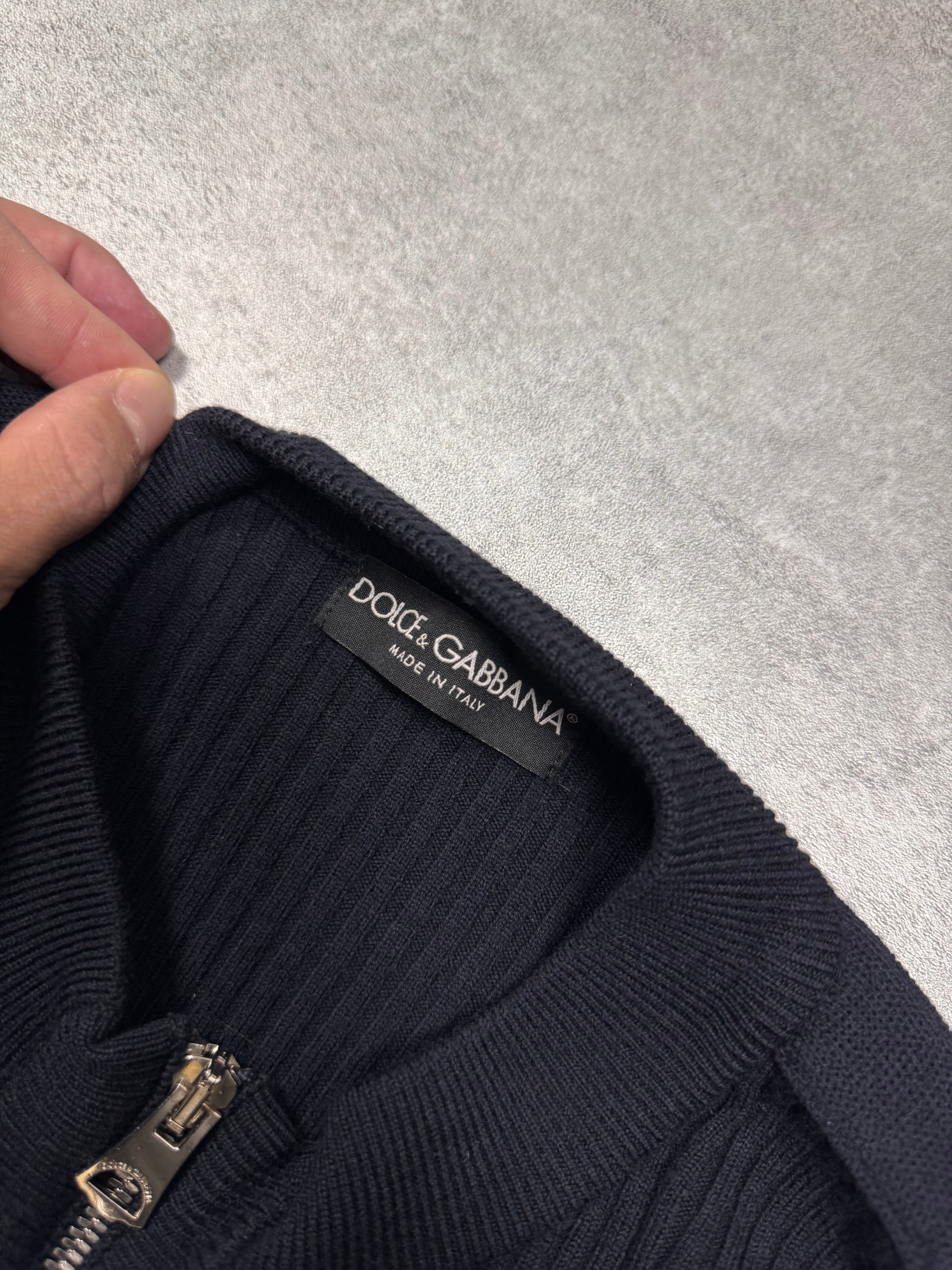 2000s Dolce & Gabbana Minimalist Navy Zip-Up