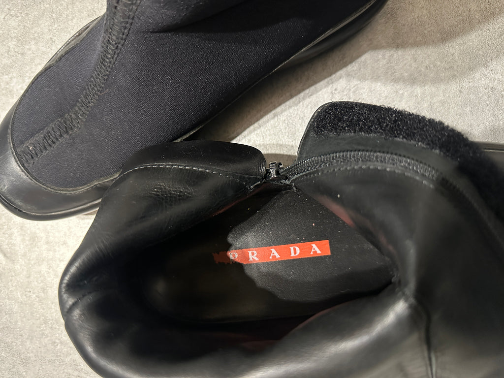 2000s Prada Luna Rossa Sport Black Boots