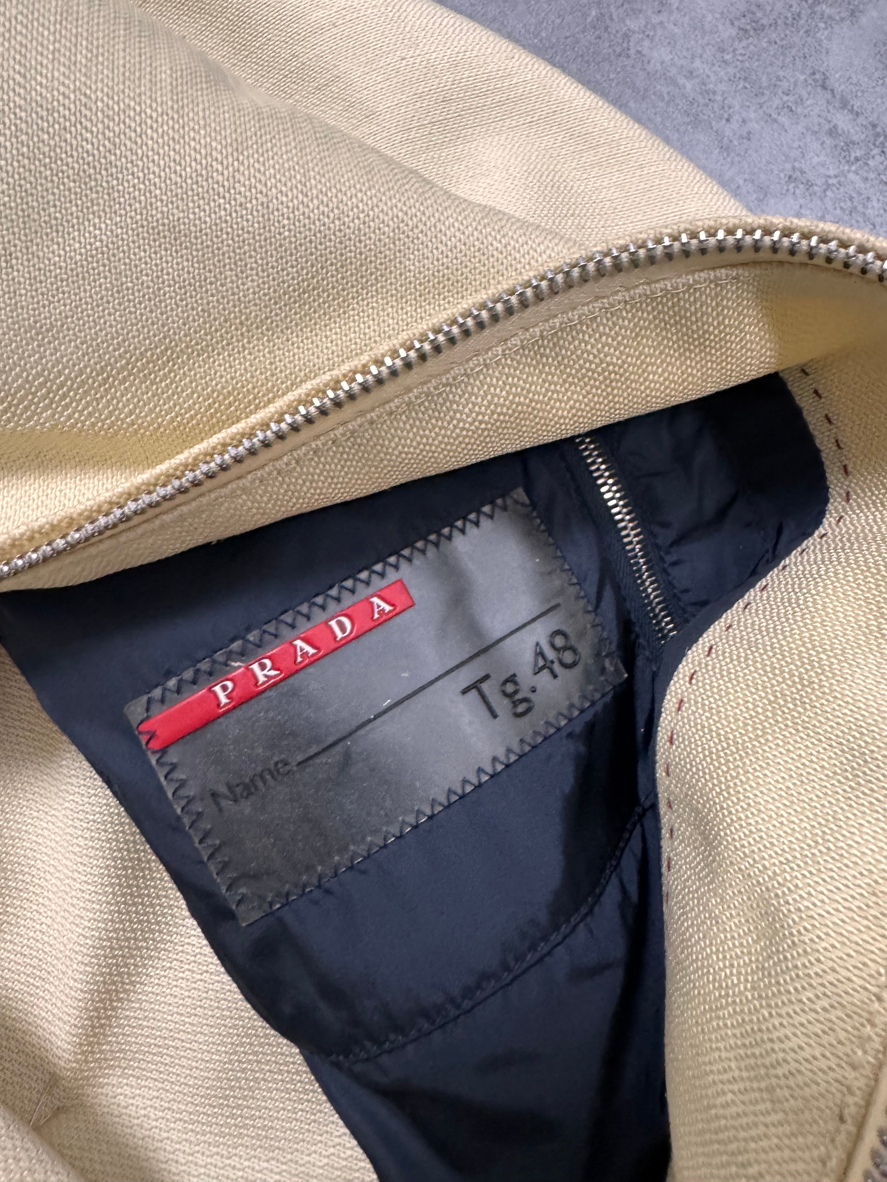 2000s Prada Beige Nylon Linen Jacket