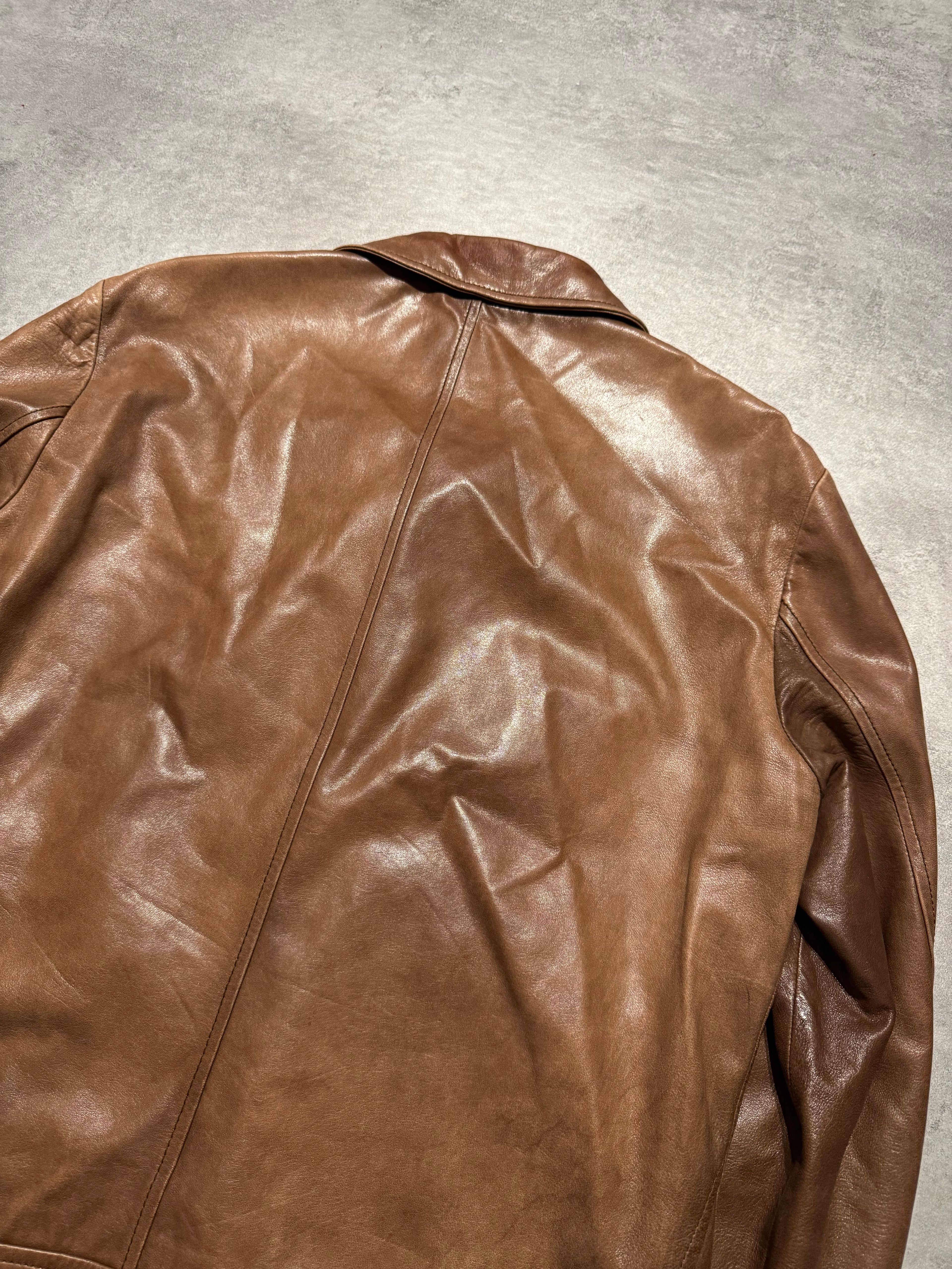 SS2010 Prada Brown Leather Jacket