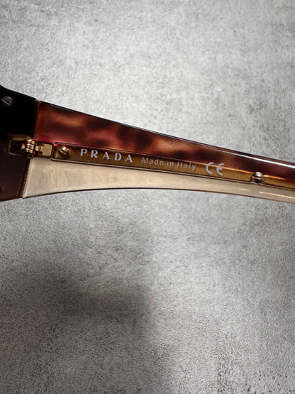 2000s Prada Google Golden Curved Sunglasses (OS)