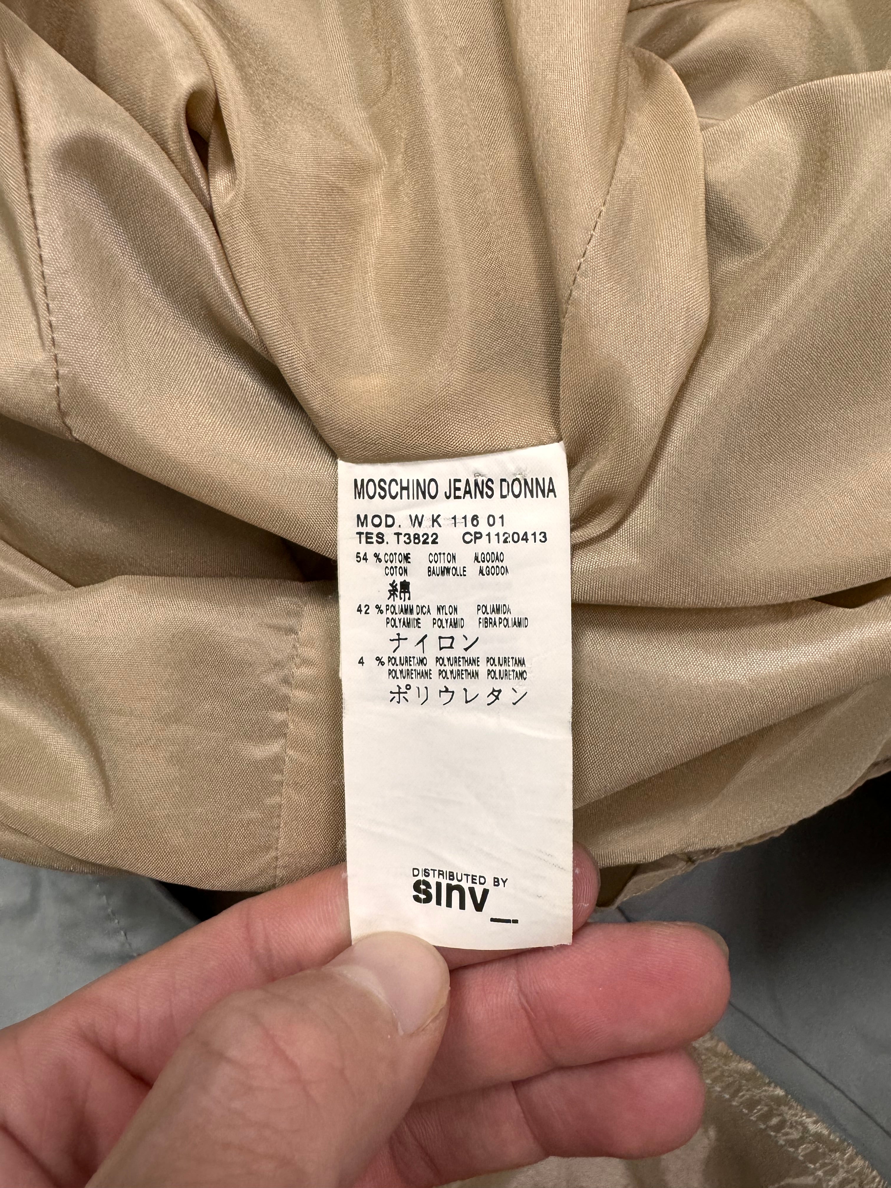 2000年代 モスキーノ グレー ペイント レイン トレンチ コート (XS)