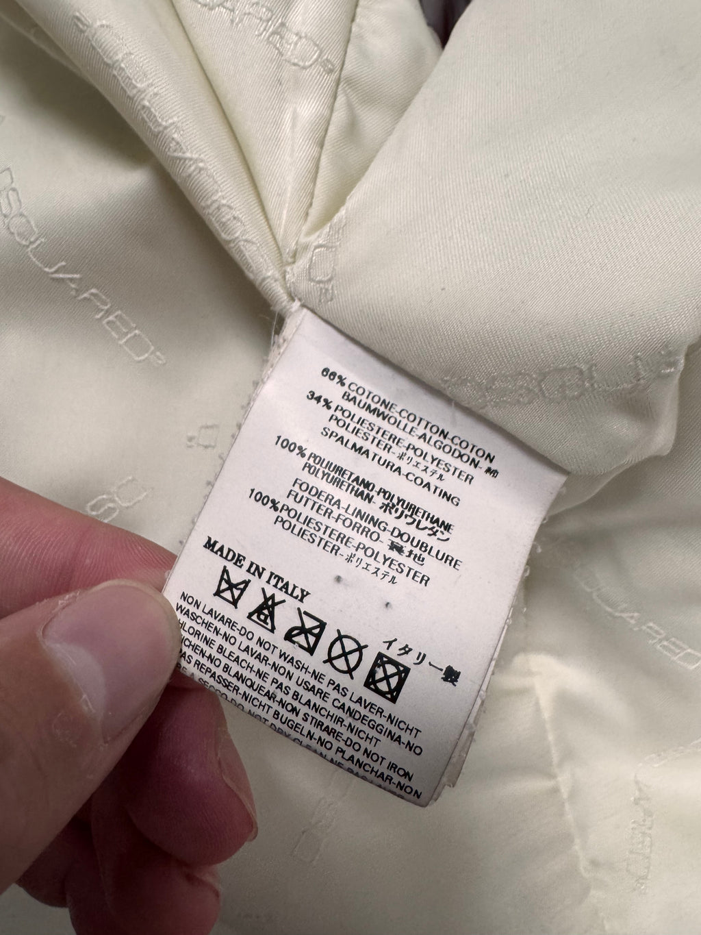 FW2005 Dsquared2 Astro Fur Collar Asymmetrical Beige Jacket