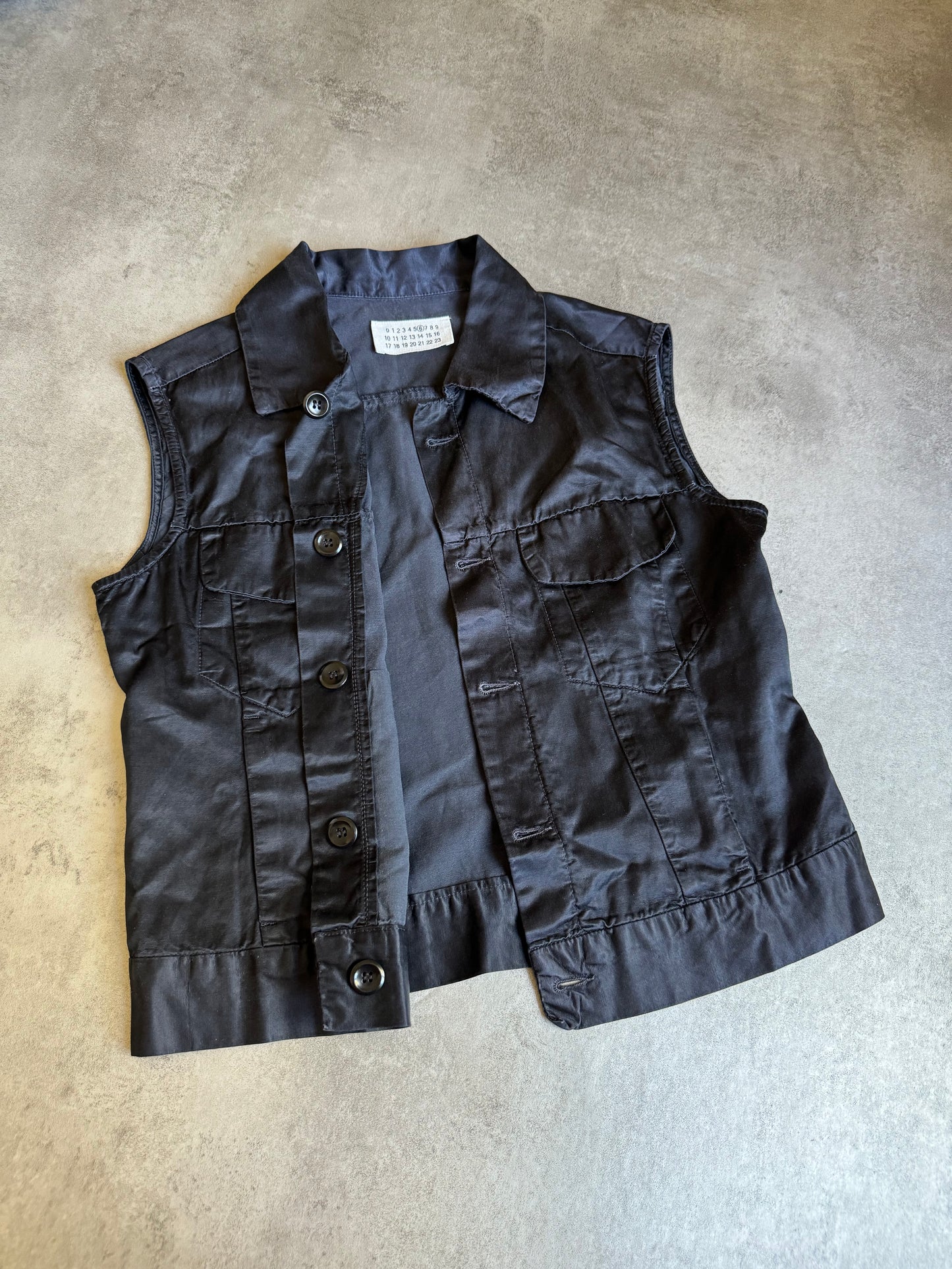 Maison Martin Margiela Black Sleeveless Trucker Tech Jacket (S) - 7