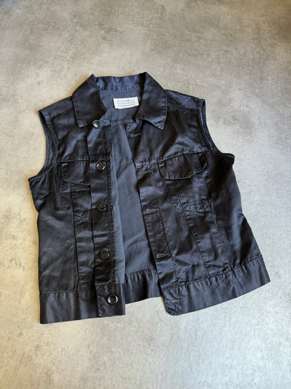 Maison Martin Margiela Black Sleeveless Trucker Tech Jacket (S) - 7