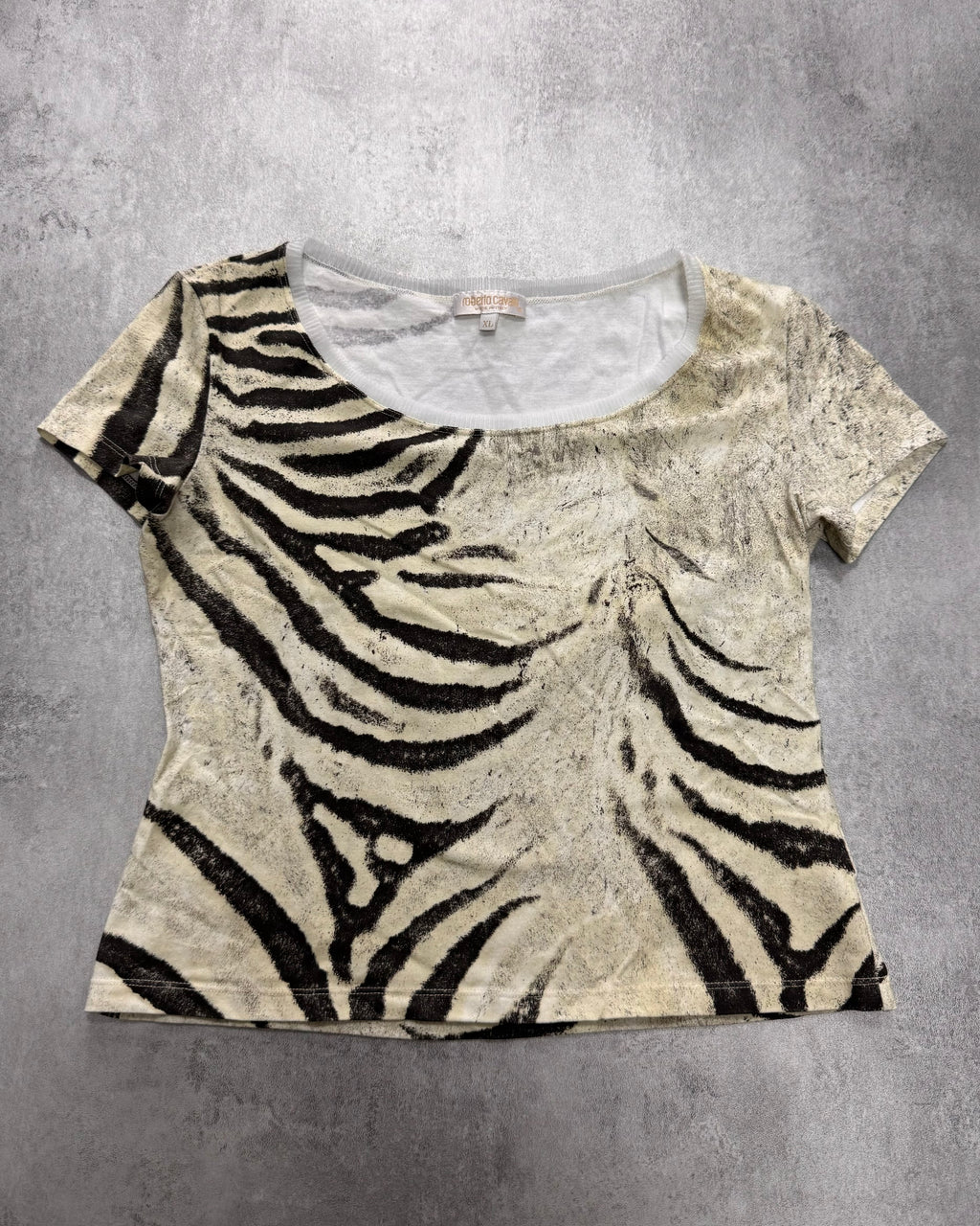 2000s Roberto Cavalli Zebra Marble Tee