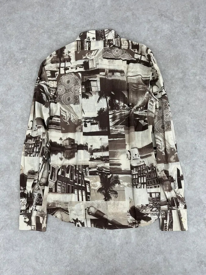 1990s Dolce & Gabbana Brown & White Photography Shirt NYBlMYl 5