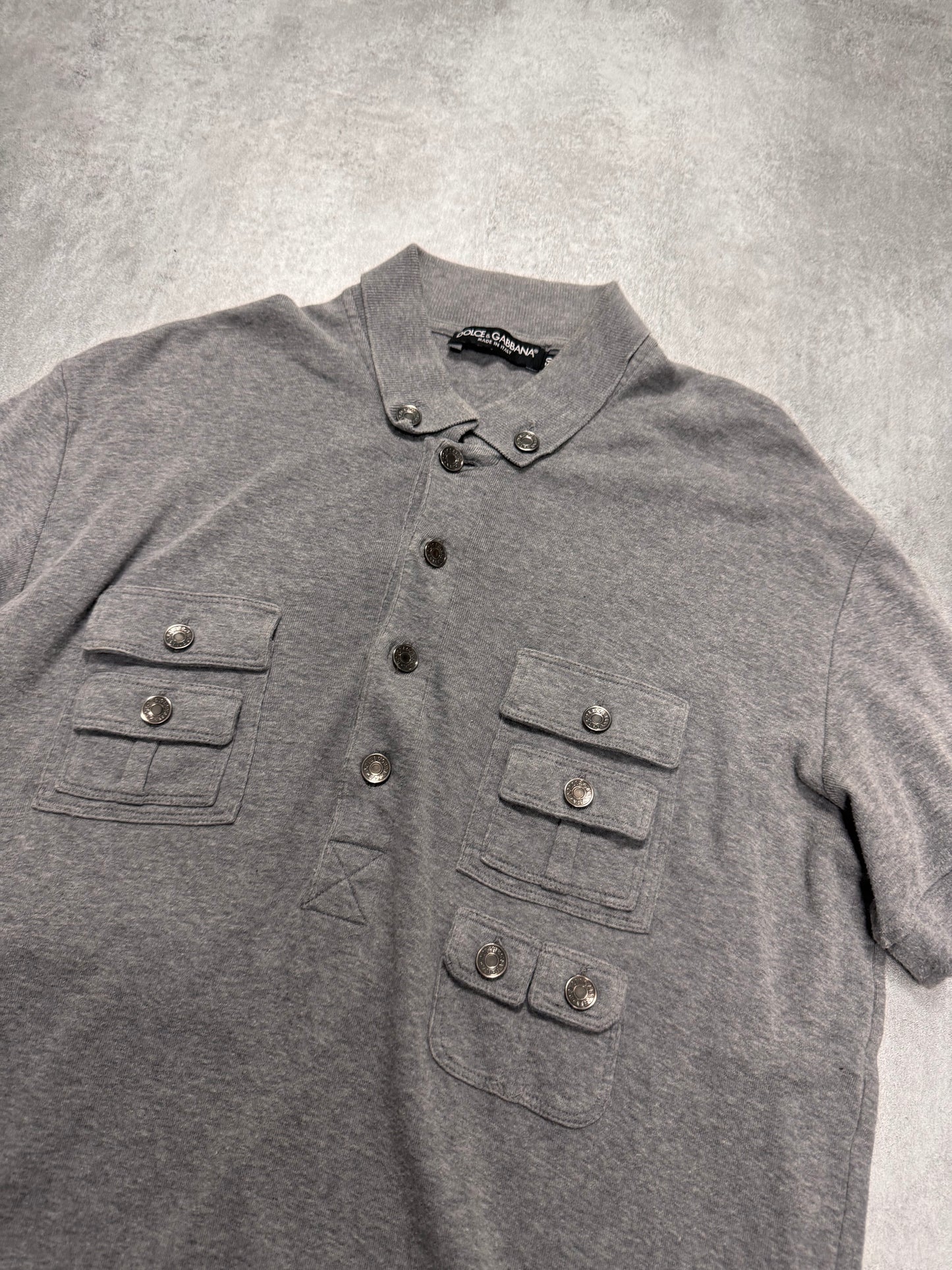 2000s Dolce & Gabbana Cargo Grey Polo (M)