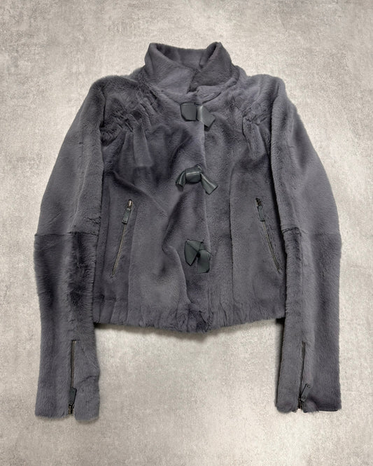 AW2012 Giorgio Armani Dark Polar Fur Cropped Jacket (XS)
